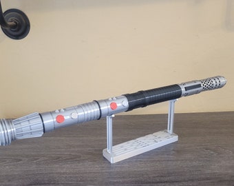 Darth Maul Clone Wars 3D Printed Lightsaber Fully Assembled + Free Stand
