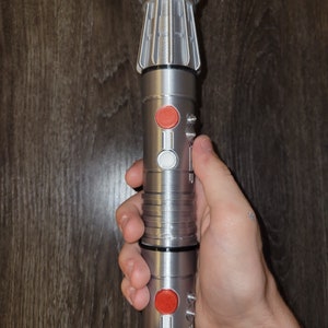 Darth Maul Single Hilt 3D Printed Lightsaber Fully Assembled + Free Stand image 3