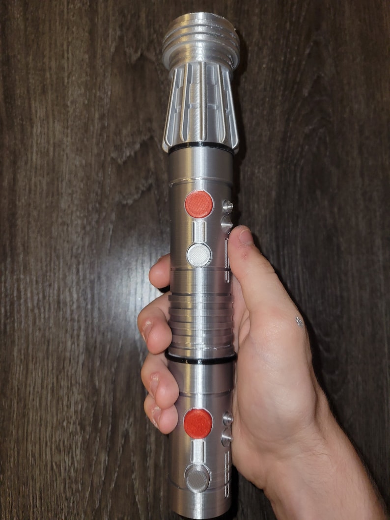 Darth Maul Single Hilt 3D Printed Lightsaber Fully Assembled + Free Stand image 3