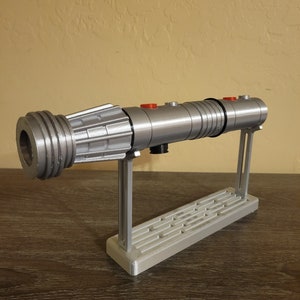 Darth Maul Single Hilt 3D Printed Lightsaber Fully Assembled + Free Stand image 1
