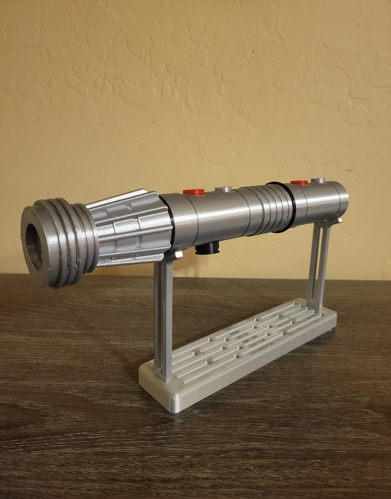 Darth Maul Single Hilt 3D Printed Lightsaber Fully Assembled + Free Stand image 1
