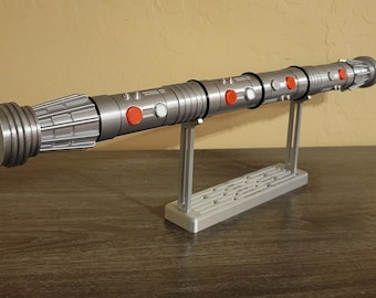 Darth Maul The Phantom Menace 3D Printed Lightsaber Fully Assembled + Free Stand