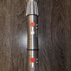 Darth Maul Single Hilt 3D Printed Lightsaber Fully Assembled + Free Stand image 2