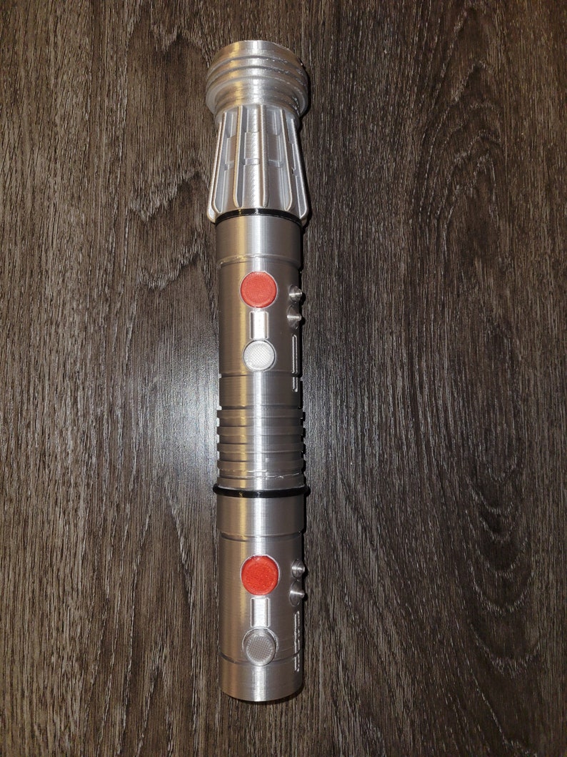 Darth Maul Single Hilt 3D Printed Lightsaber Fully Assembled + Free Stand image 2