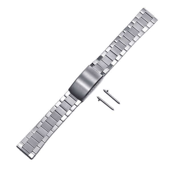 vintage 20mm 316LStainless Steel Flat link Watch Band Strap Bracelet Fit For Seiko Casio Omega Speedmaster Sea Master Universary Watch