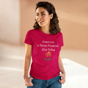 Camiseta de algodón de peso medio para mujer
