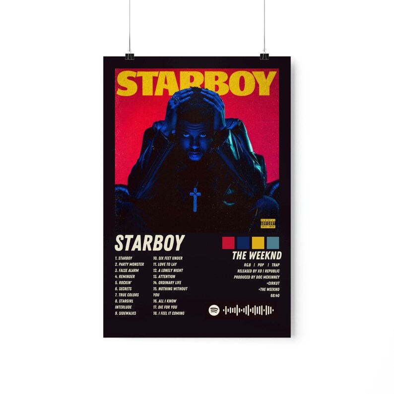 The Weeknd Starboy Album Cover Poster Print High Quality Etsy