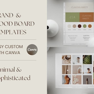 Brand Board & Mood Board Canva Templates - Minimal Sophisticated Style Branding Templates, Canva Templates, Canva Brand Board and Moodboard