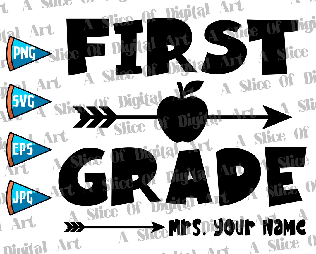 Custom First Grade Teacher Name PNG SVG EPS First Day of - Etsy Australia