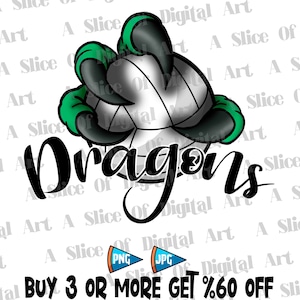 Dragons Volleyball Athletic Teams PNG, Dragons Claw Png, Go Dragons Volleyball Png, Dragons School Team Png Sublimation Printable Design
