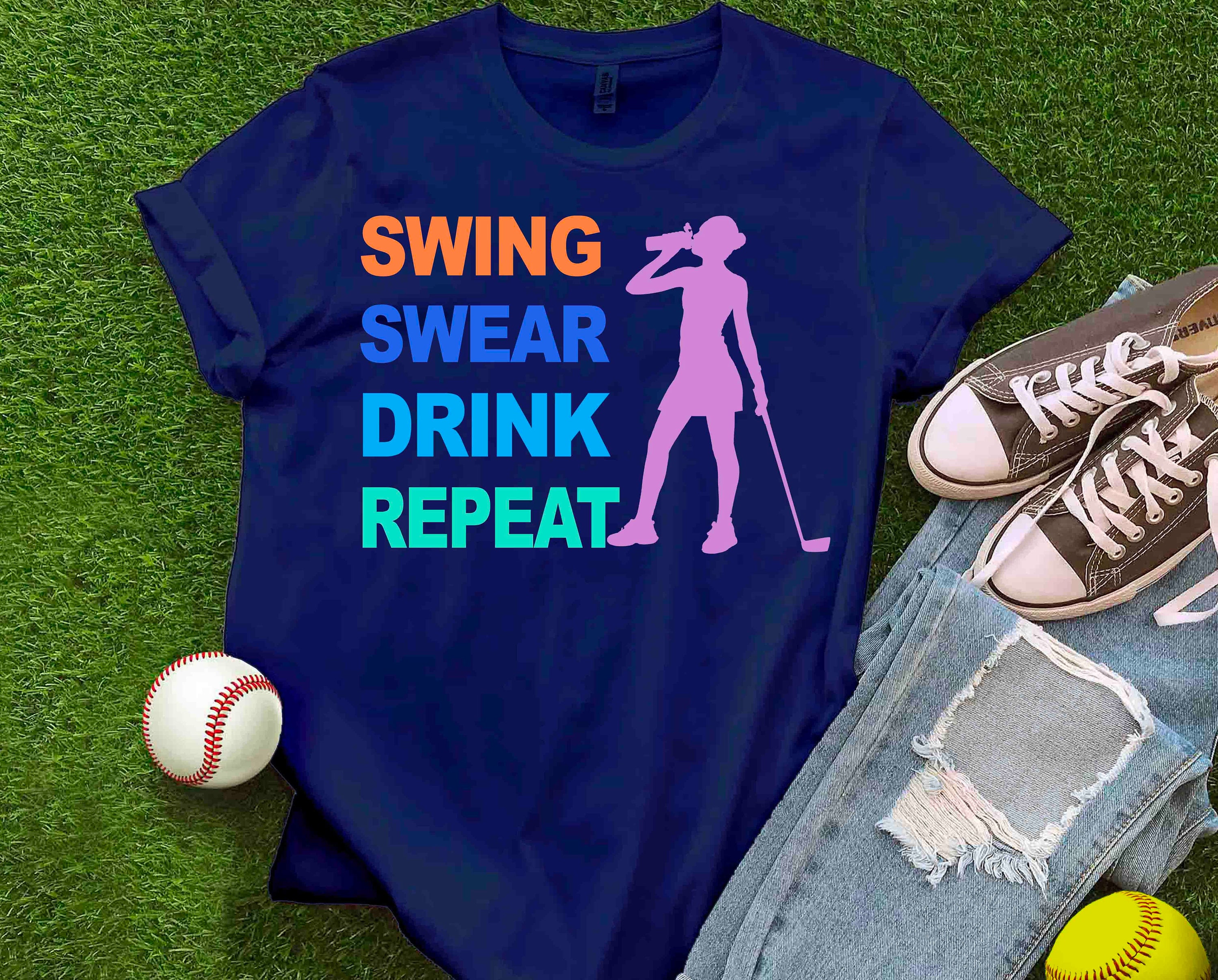 Swing Swear Drink Repeat Golf Funny Golf SVG PNG EPS Digital Etsy