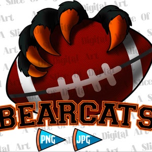 Bearcats Football (2), PNG JPEG Not SVG, Athletic Teams, Go Bearcats Football Team Futbol, Sublimation Printable Design Shirts Print