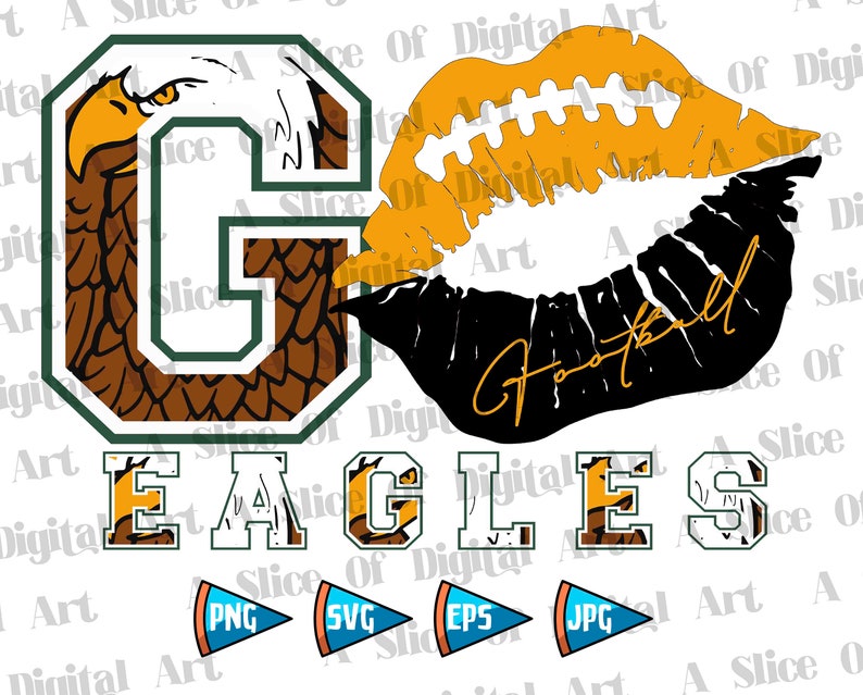 Eagles Football Athletic Teams 2 SVG PNG EPS Go Eagles Etsy
