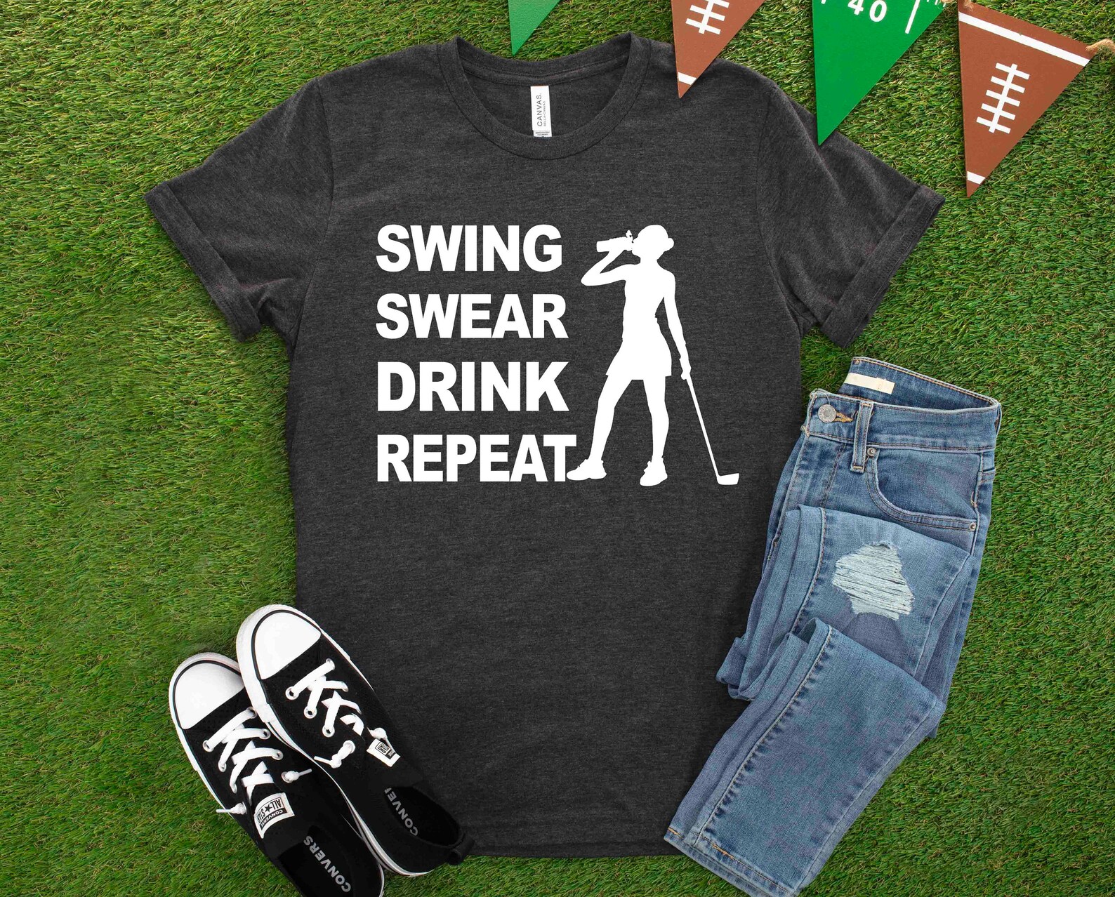 Swing Swear Drink Repeat SVG PNG Golf Svg Funny Golf Svg Png Etsy