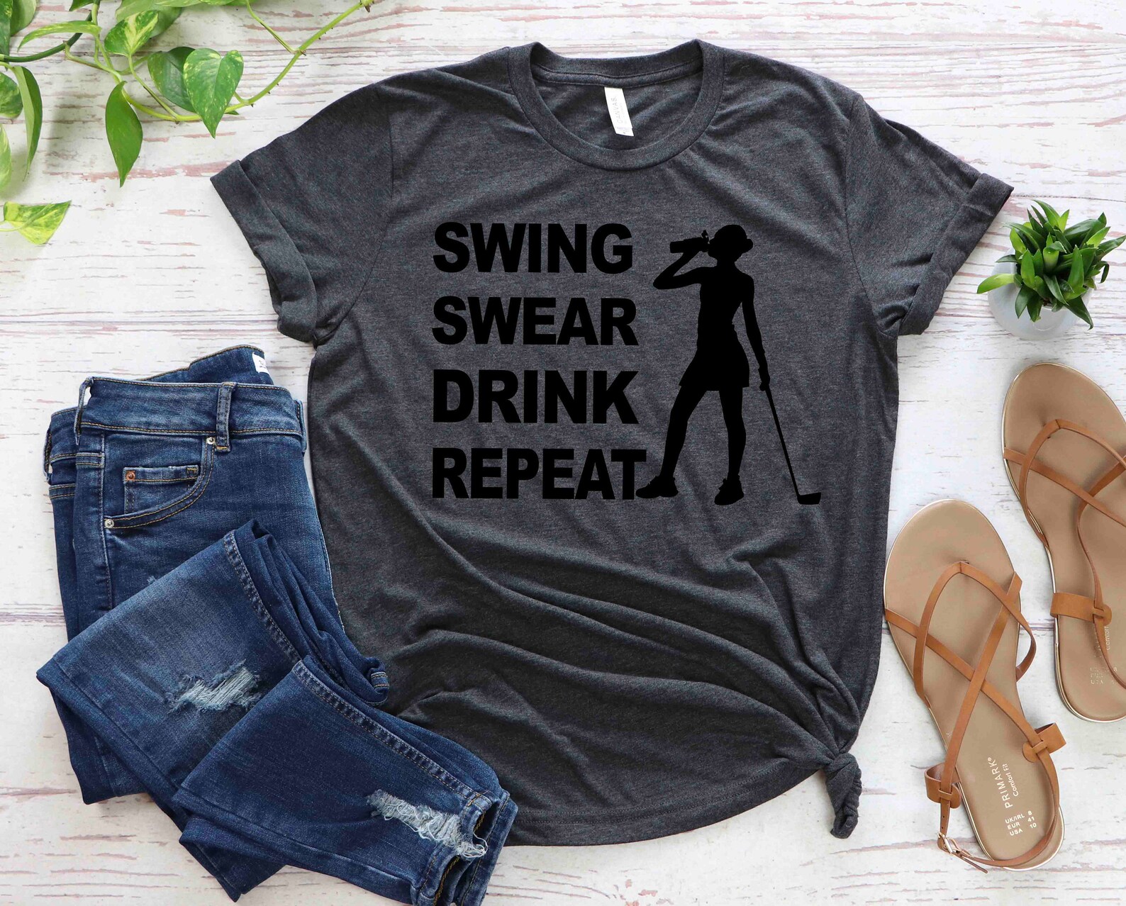 Swing Swear Drink Repeat SVG PNG Golf Svg Funny Golf Svg Png Etsy