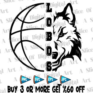 Lobos Basketball Athletic Teams SVG PNG EPS Jpg Go Lobos Basketball Baseball Football Sublimation Print Dtg Dtf Vinyl Cricut Heatpres Wolves