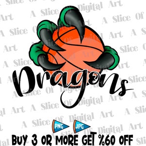 Dragons Claw Basketball Athletic Teams PNG JPEG, Go Dragons Basketball Png, Dragons School Team, Strong Dragons Sublimation Printable Design