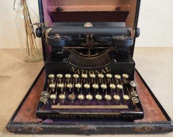 Typewriter National 3 (1918) rare portable typewriter antique original writing machine vintage machine a ecrire schreibmaschine vintage