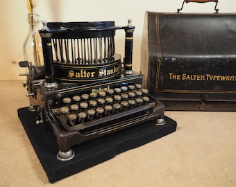 Typewriter SALTER 6 (1900) rare (low s#) antique vintage typewriter schreibmaschine with base and case original writing machine