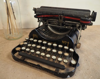 Máquina de escribir Fox portátil 1 (1917) rara máquina de escribir portátil antigua máquina de escritura original máquina vintage una ecrire schreibmaschine vintage