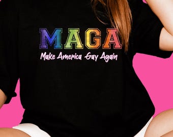 Make America Gay Again T-shirt  Sensory friendly soft feel