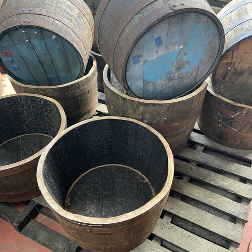 Watertight Oak Half Barrel GENUINE whiskey barrel NO Drainage Hole