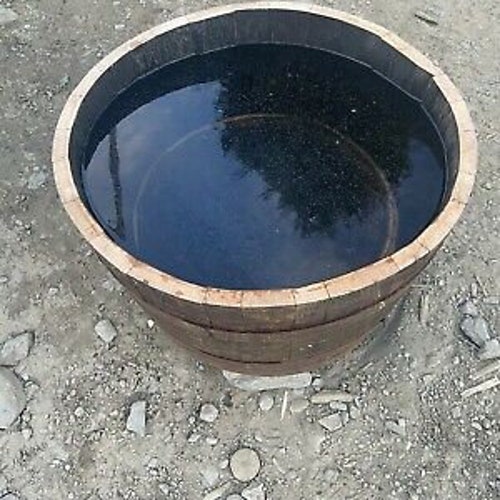 Watertight Oak Half Barrel GENUINE whiskey barrel NO Drainage Hole