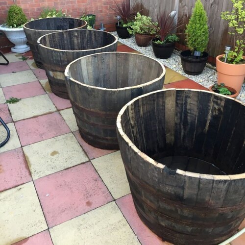 Watertight Oak Half Barrel GENUINE whiskey barrel NO Drainage Hole