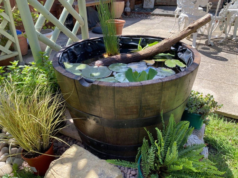 Watertight Oak Half Barrel GENUINE whiskey barrel NO Drainage Hole Scottish Whiskey or Wine