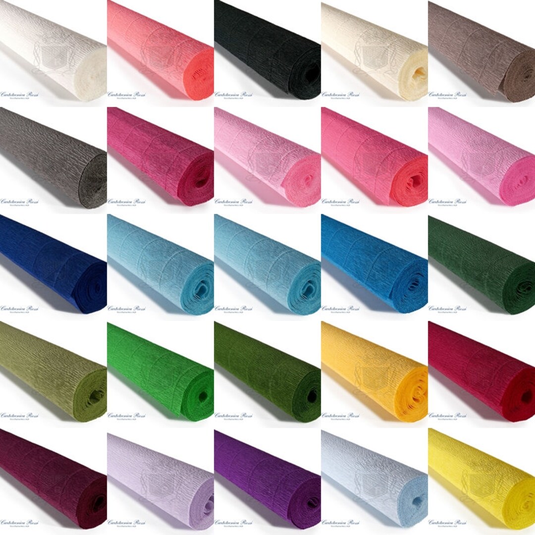 40 Colors Crepe Paper Rollswrapping Paper Color Crepe Paper Etsy