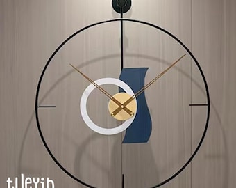 Handmade 60cm SUPER SILENT Minimalist Modern Classic Wall Clock, Quiet Non-Ticking Quartz Movement for Living Room, Office, Kitchen, Bedroom