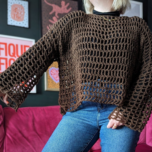 Bish Bash Mesh Top Crochet Pattern - Fait sur mesure