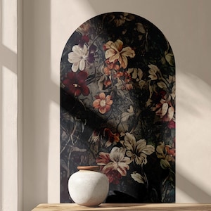 Vintage Floral Arch Wallpaper Decal: Peel and Stick Wall Art