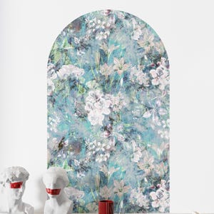 Frische Blumenbogen Aufkleber Wandkunst, Retro Frühlingsblumen Schälen und Stick Bogen Tapetenaufkleber, DIY abnehmbarer und neu positionierbarer Wandaufkleber