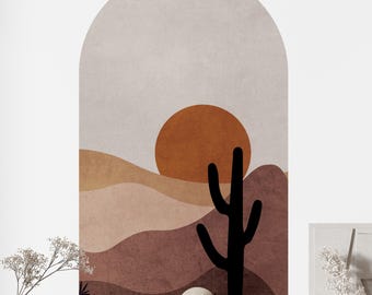 Boho Wüstenlandschaft Bogen Wandtattoo: Schäler und Stickaufkleber