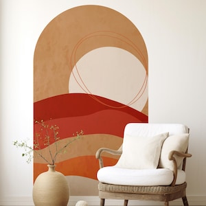 Minimalist Landscape Arch Wall Decal: Peel and Stick Mural