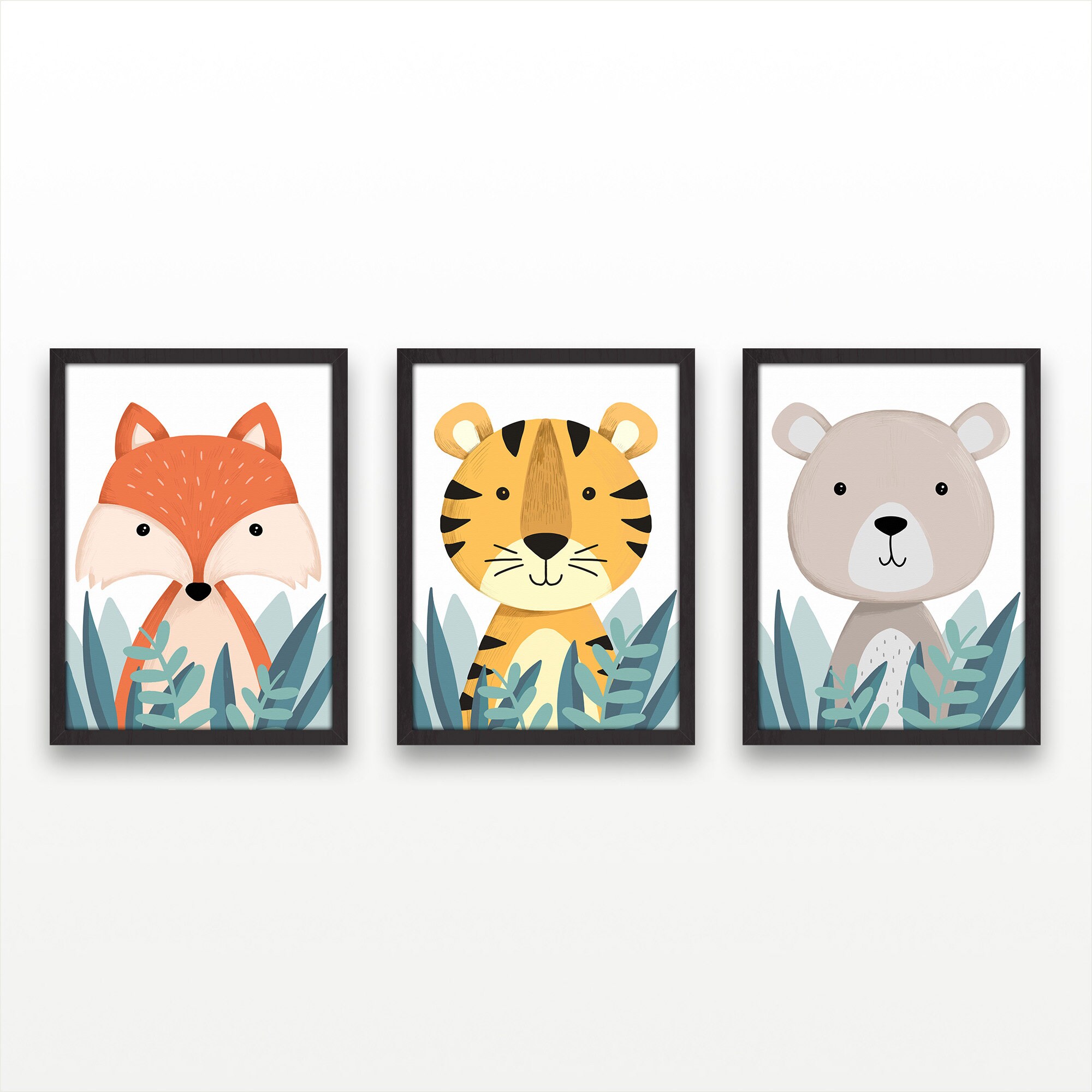 Nursery Wall Art Animals Wall Art Set of 3 Kid's Room Etsy