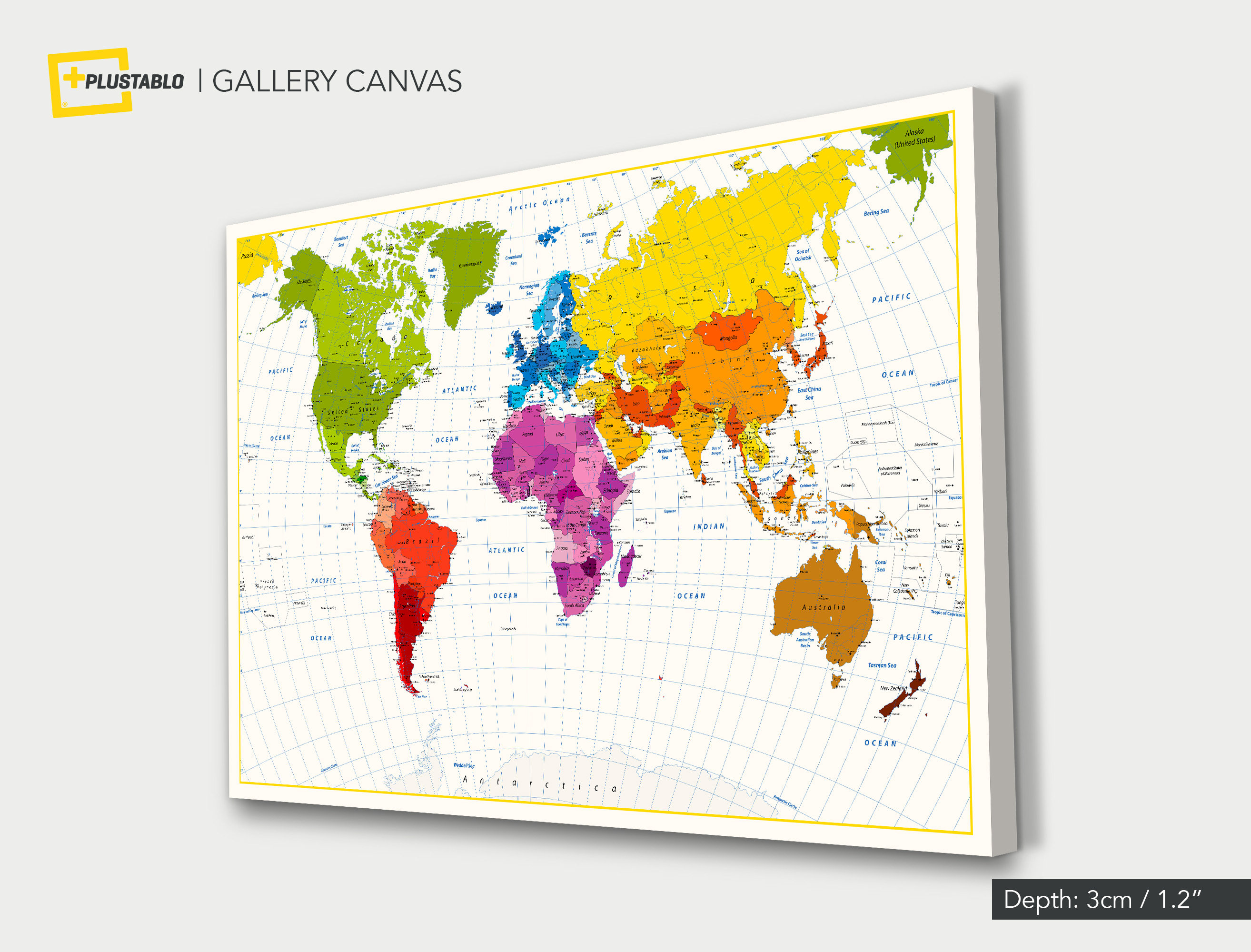 Colorful World Map Print: Educational Push Pin Canvas Wall Art - Etsy