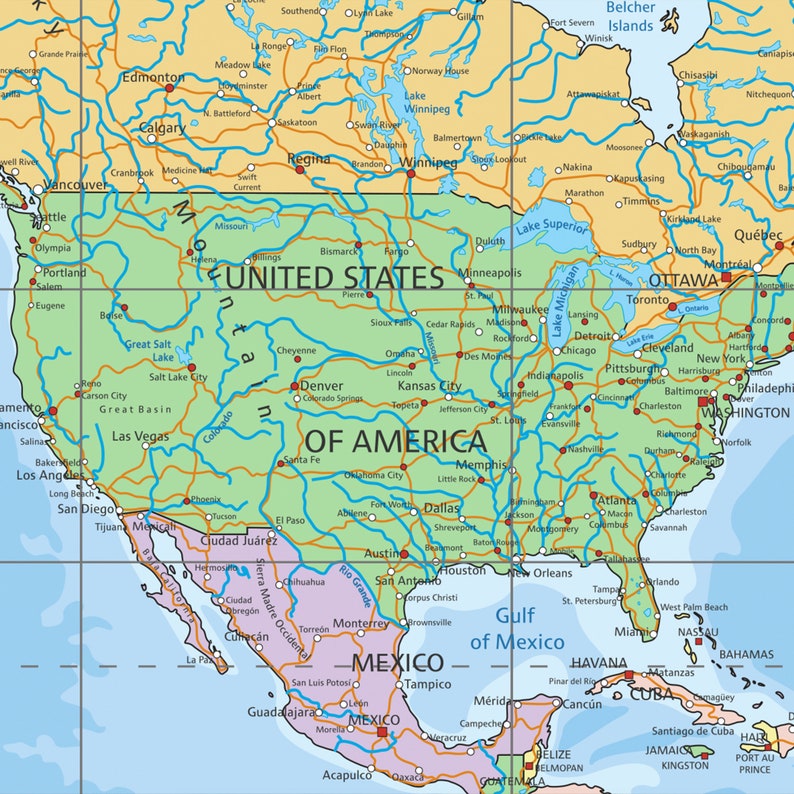 Large Canvas World Map, Education World Map, Framed World Map, World Map for School, World Map