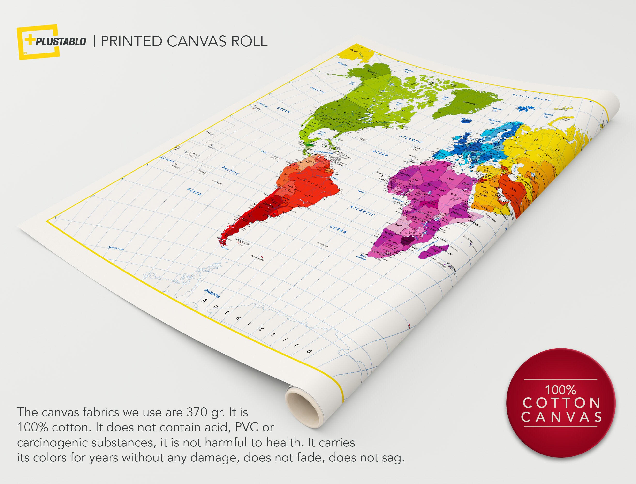 Colorful World Map Print: Educational Push Pin Canvas Wall Art - Etsy