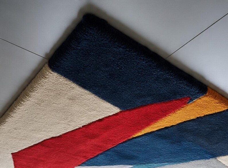Hand Tufted Wool Rug Abstract Geometric Modern Colorful Area Rug ...