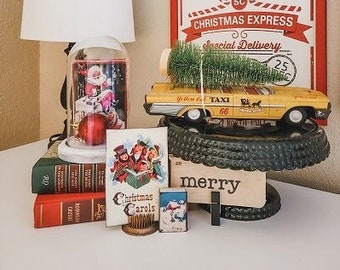 Téléchargement instantané Merry Christmas vintage Style Flash Cards For Farmhouse and Holiday Primitive Decorating-Garland, Banners, Gift Tags-Brwn Txt