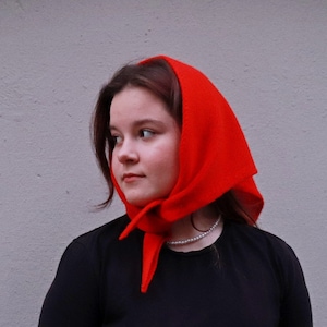 Cashmere head scarf, Warm bandana , women handmade neckerchief, triangle head scarf best friend gift