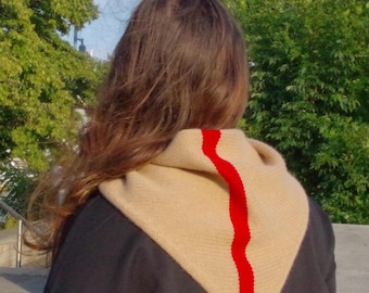 Striped Triangle Neckerchief- Cashmere Neck Warmer Headscarf  Woman best friend gift