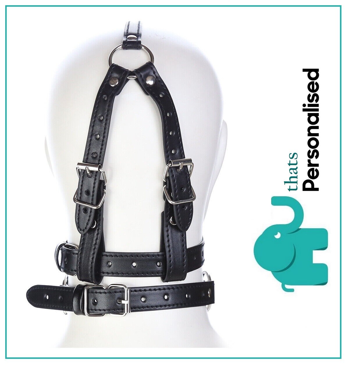 Personalised Gimp Head Harness Riding Hood Ball Gag Mask Bondage Sex