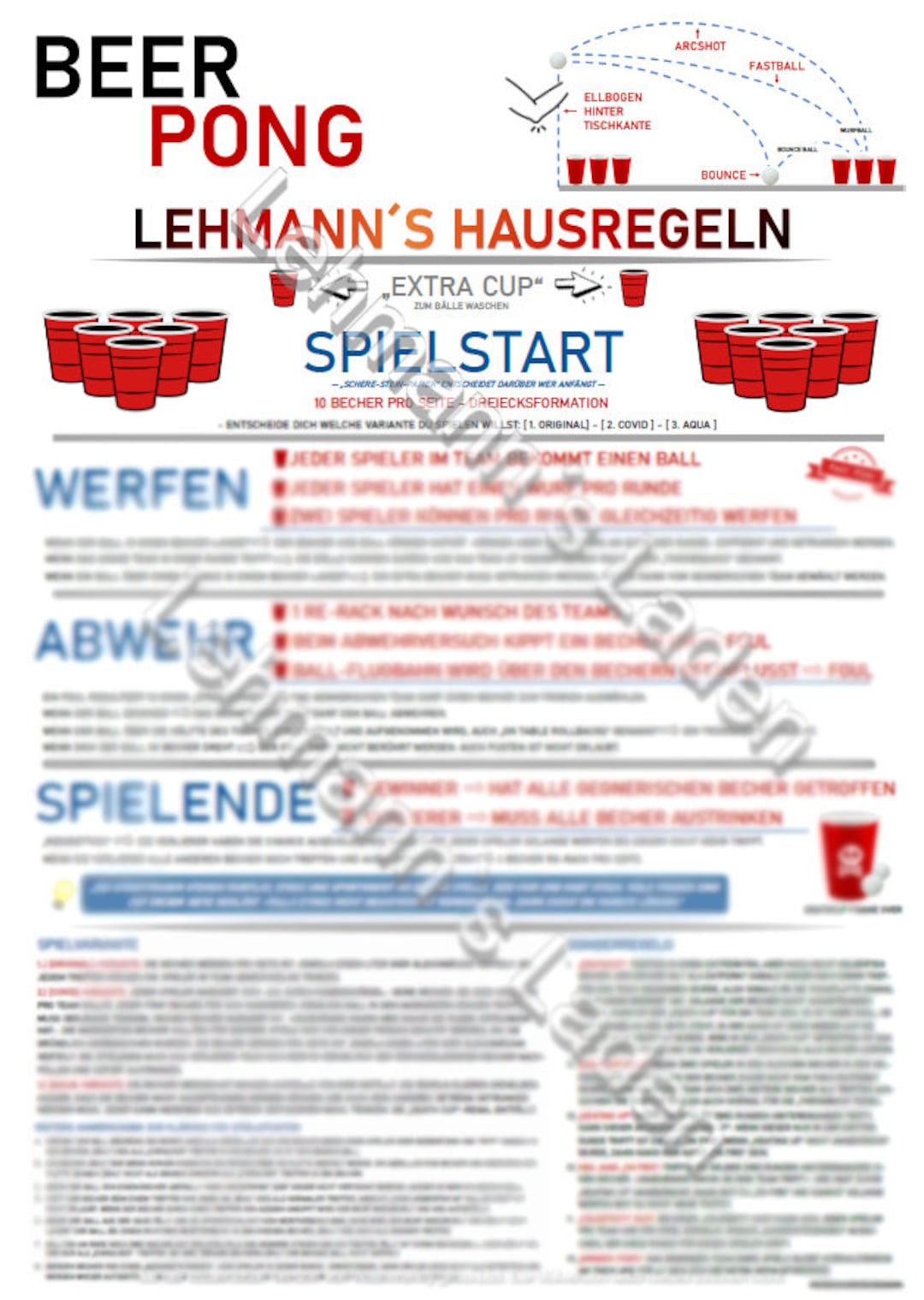 Beer Pong Beer Pong Beer Pong Rules House Rules Etsy