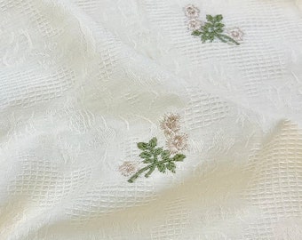 Floral Cotton Fabric,Designer Fabric,Floral Fabric,Embroidered Fabric,Soft Fabric,Summer Dress Fabric,Fabric By The Yard,Cotton Fabric