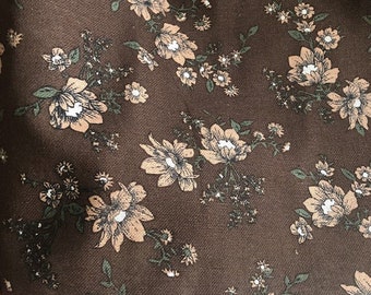 Tela de lino de algodón de flores, tela de almohada, tela marrón, tela de lino de algodón, tela impresa, tela suave, tela de vestido, tela cortada a medida