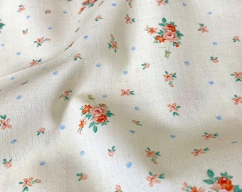Flower Cotton Fabric,Designer Fabric,Flower Fabric,Cotton Fabric,Printed Flower Fabric,Soft Fabric,Summer Dress Fabric,Fabric By 1/2 Yard