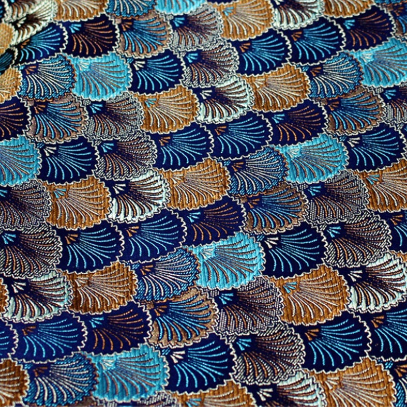 Blue Shell Fabric,jacquard Fabric,designer Fabric,brocade Fabric ...